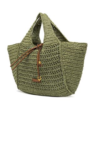 Nefeli green crochet straw tote bag GIANNI CHIARINI | BS11953COMMSTRCRCH11730